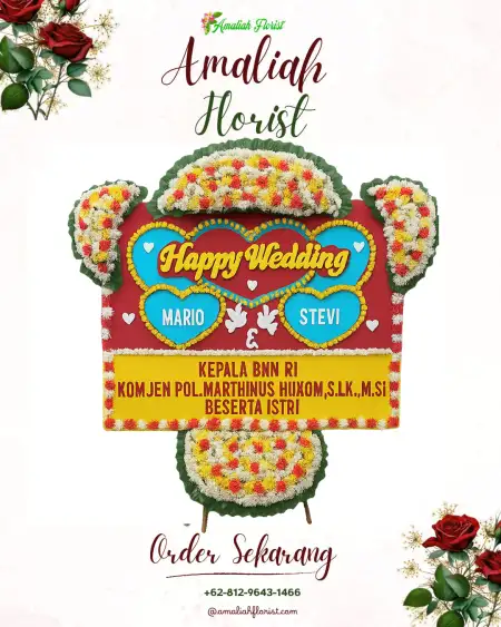 Papan Bunga Pernikahan Leneng